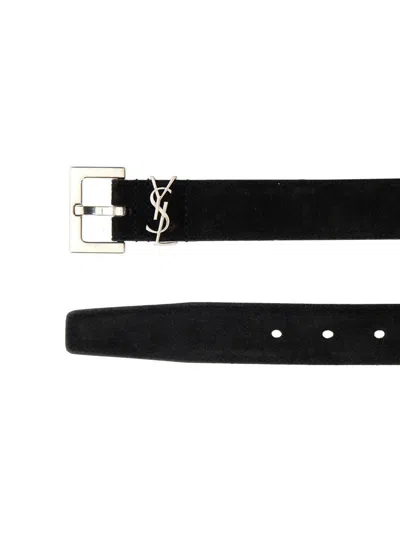 Saint Laurent Cassandras Belt In Black