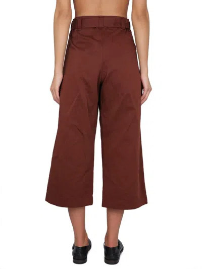 Lemaire Women Cropped Pants In Brown