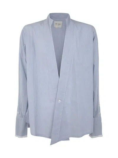 Greg Lauren Blue Striped Winged Gl1 Shirt Clothing In Blue