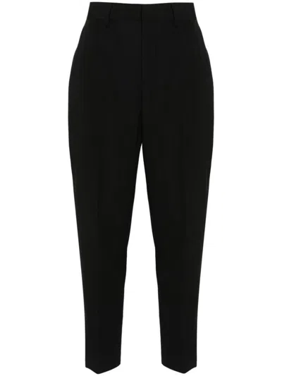 Dsquared2 Trousers With Pleated Front And Tapered Leg In Black