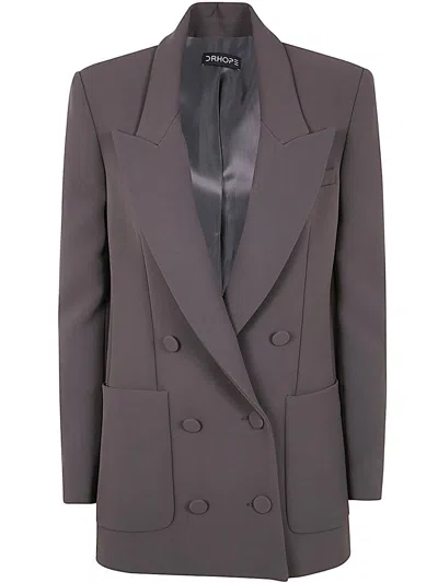 Drhope Over Double Breasted Coat In Gray
