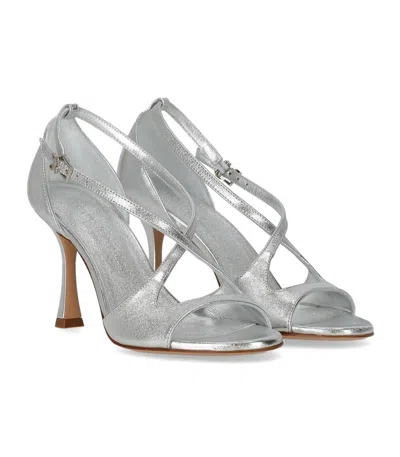 Sergio Levantesi Honey Silver Heeled Sandal In Animal Print