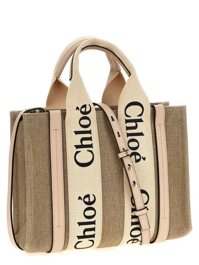 Chloé Woody Hand Bags Pink In Multi