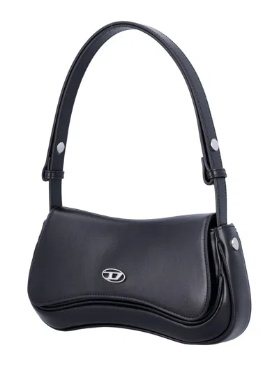 Diesel Black Leather Play Clutch In Black