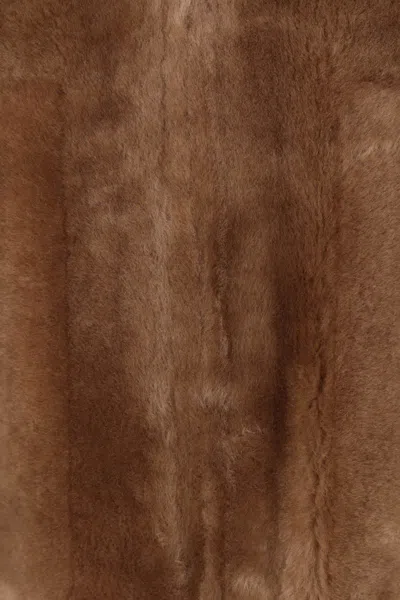 Blancha Hooded Shearling Jacket In Burgundy