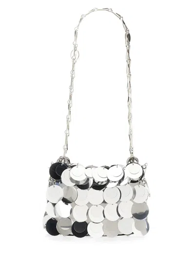 Rabanne Sparkle Multi-layered Chain Mini Bag In Silver