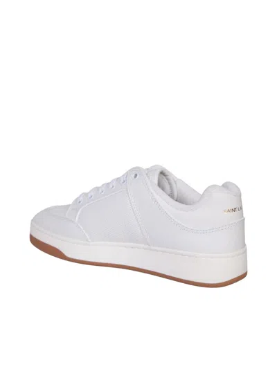 Saint Laurent Leather Sneakers In White