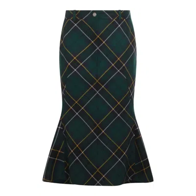 Alexander Mcqueen Alexander Mc Queen Flared Skirt In Wool Tartan