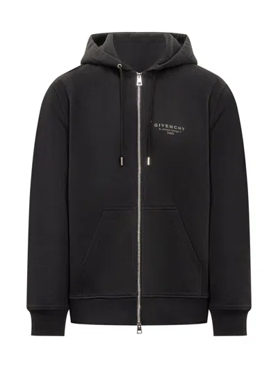 Givenchy Men Zipper Hoodie In Black