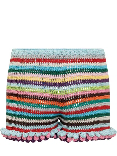 Matimì Crochet-knit Shorts In Animal Print