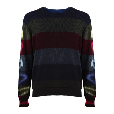 Paul Smith Multicolor Striped Cotton Crewneck Sweater In Multi