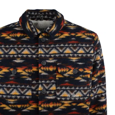 Mc2 Saint Barth Wool-blend Overshirt With Navajo Pattern In Multi