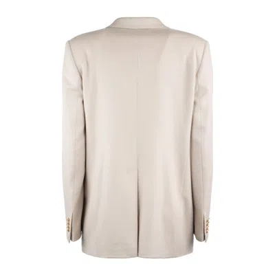 Tagliatore Natural Double-breasted Cashmere Jacket In Neutral