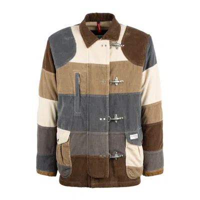 Fay 4 Velvet Patchwork Hooks -  Archive In Brown