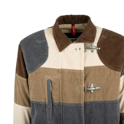 Fay 4 Velvet Patchwork Hooks -  Archive In Brown