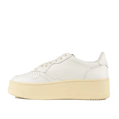 Autry White Leather Medalist Platform Sneakers In Multi