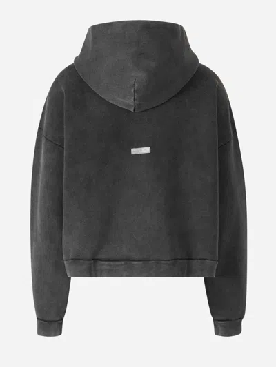 Acne Studios Hooded Sweater Drawstring Ribbed Cuffs In Black