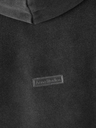 Acne Studios Hooded Sweater Drawstring Ribbed Cuffs In Black