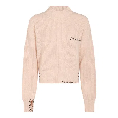 Marni Ribbed High-neck Sweater With Thumbholes In Multi