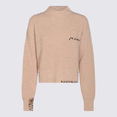 Marni Ribbed High-neck Sweater With Thumbholes In Multi