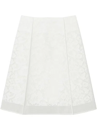 Tory Burch Corded Lace Skirt In White
