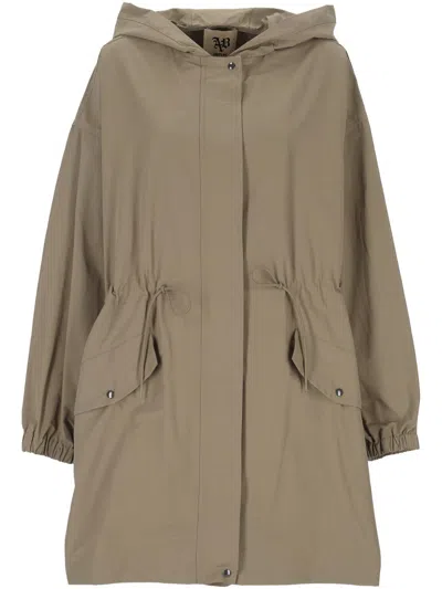 Aniye By Willow Drawstring Hooded Parka In Brown