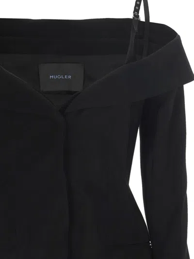 Mugler Women's Long Sleeves Top In Black