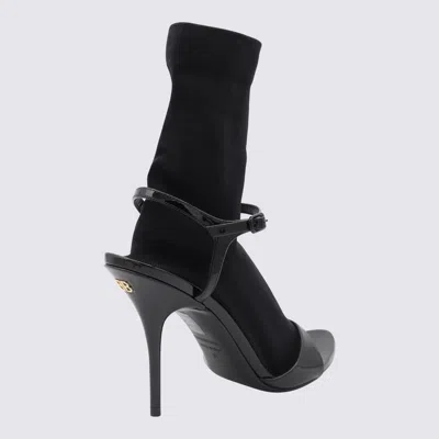 Balenciaga Avenue Sock Black Sandal In Patent Leather And Mesh