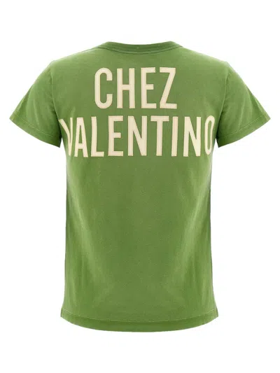 Valentino Panther Lady T-shirt In Green