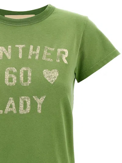 Valentino Panther Lady T-shirt In Green