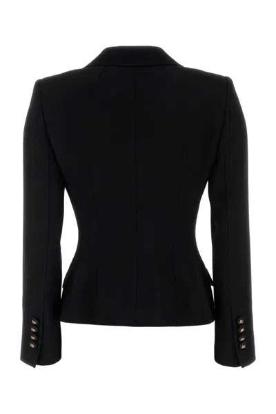 Dolce & Gabbana Tailored Double-breasted Wool Blazer With Button Detailing In Black