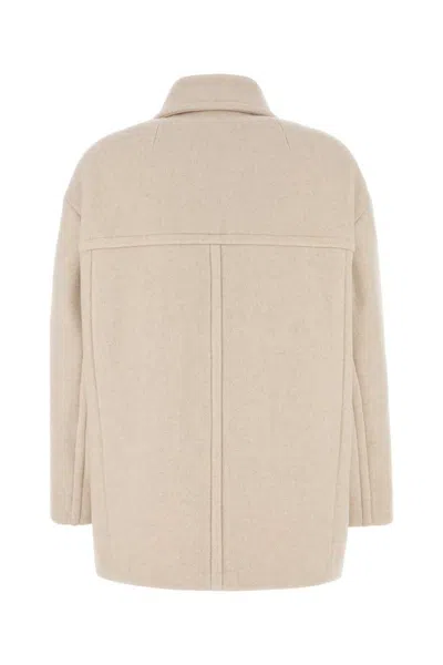 Isabel Marant Short Wool Coat Double-breasted Front In Neutral