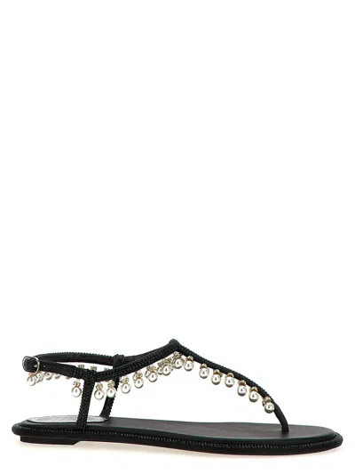 René Caovilla Rene Caovilla Diana Pearls Sandals In Black