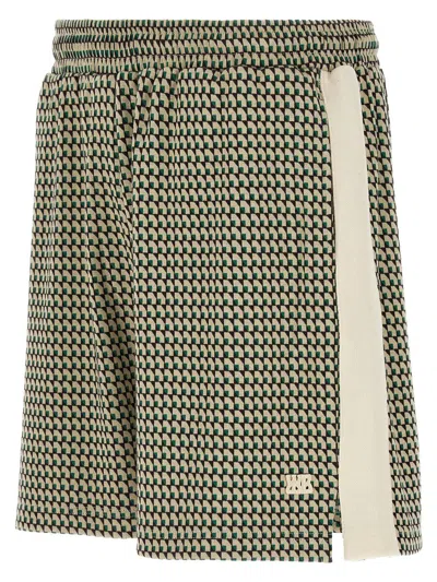 Wales Bonner 'dynamic Patterned Side Stripe Elastic Waistband Shorts' In Multi
