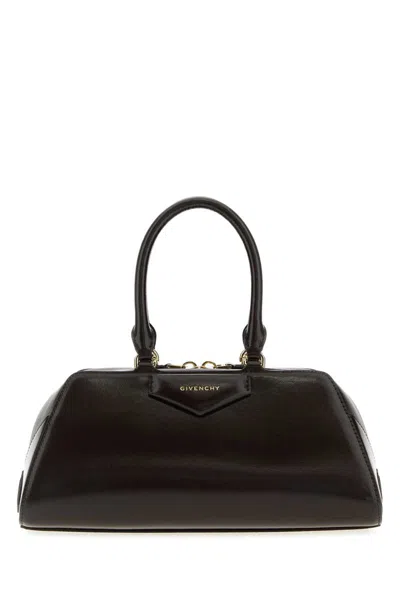 Givenchy Chocolate Leather Mini Antigona Handbag In Brown