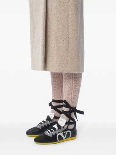 Valentino Garavani Valentino Chromathon Leather Sneaker In Black