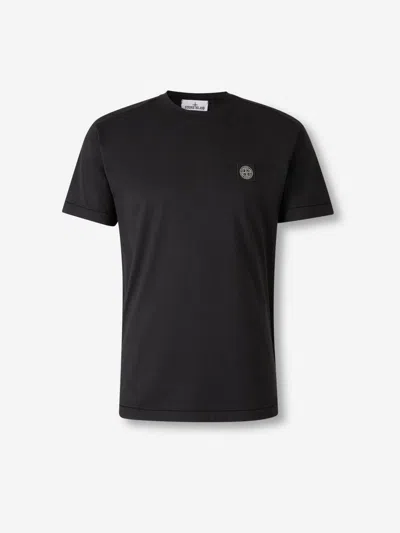 Stone Island Sage Green Cotton Jersey T-shirts In Black