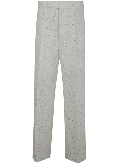 Sapio Sequins Straight Leg Trousers In Gray