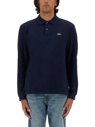Lacoste Blue Piqué Polo Shirt In Blue