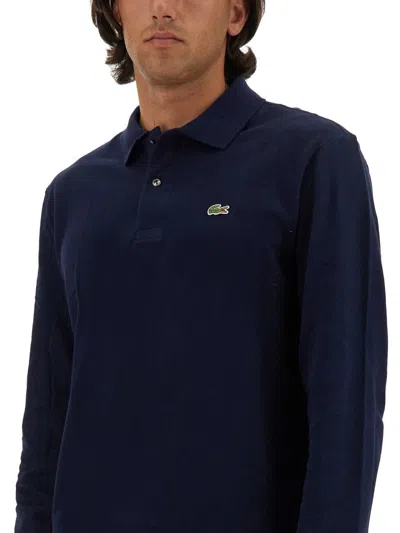 Lacoste Blue Piqué Polo Shirt In Blue