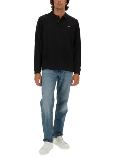 Lacoste Black Piqué Polo Shirt In Black