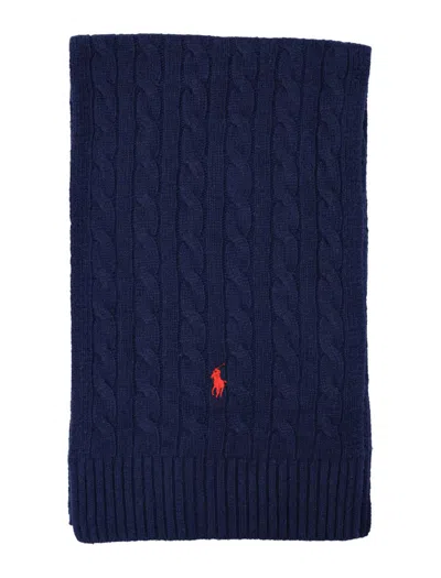 Polo Ralph Lauren Wool Blend Scarf In Blue