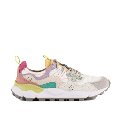 Flower Mountain Yamano 3 Light Lilac And White Suede And Nylon Sneakers In Multi