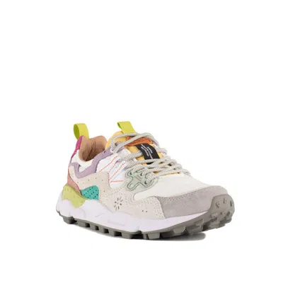 Flower Mountain Yamano 3 Light Lilac And White Suede And Nylon Sneakers In Multi
