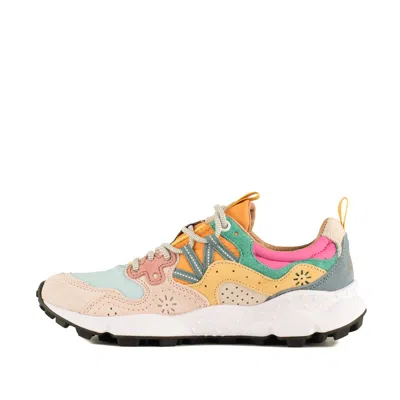 Flower Mountain Yamano 3 Sneakers In Suede And Nylon Rose And Light Violet In Multi