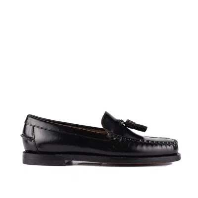 Sebago Will Brown Burgundy Leather Loafers In Black