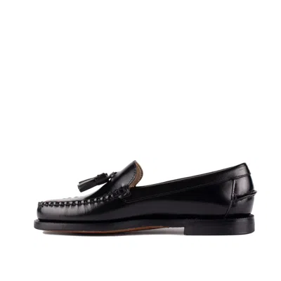 Sebago Will Brown Burgundy Leather Loafers In Black