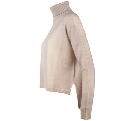 Base Antique Pink Extra Fine Merino Wool Turtleneck Sweater In Neutral