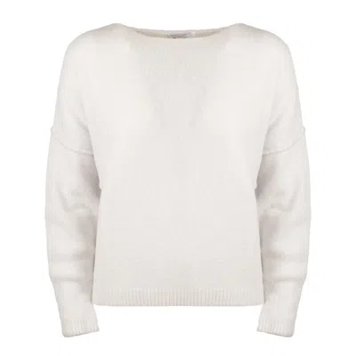 Base Pearl Gray Alpaca Sweater In White