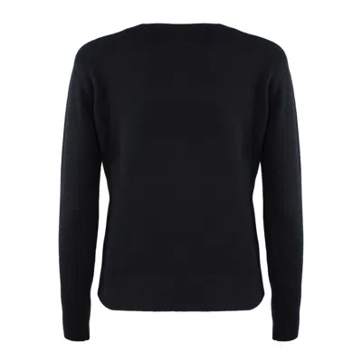 Mc2 Saint Barth Black Jacquard Wool Blend New Queen Sweater In Black